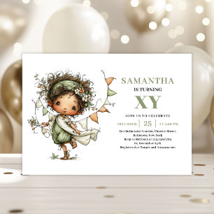 Invitación de vegetación para el 6º cumpleaños de