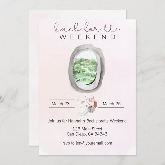 Invitación de Ventana de Avión de Despedida de Sol (Anverso / Reverso)