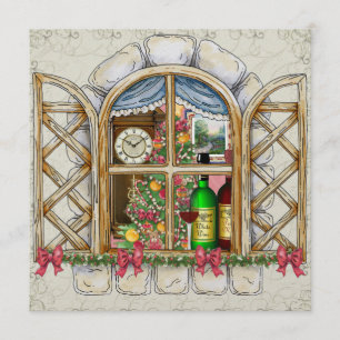 Invitación de ventana de cabaña de Navidad - SRF