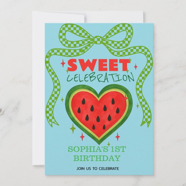 Invitación de verano a la cinta de la sandía dulce (Anverso)
