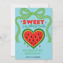 Invitación de verano a la cinta de la sandía dulce