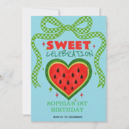 Invitación de verano a la cinta de la sandía dulce