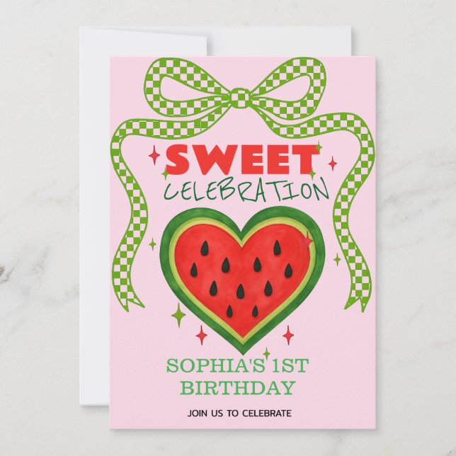 Invitación de verano a la cinta de la sandía dulce (Anverso)