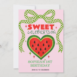 Invitación de verano a la cinta de la sandía dulce