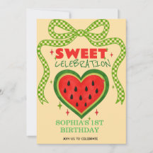 Invitación de verano a la cinta de la sandía dulce