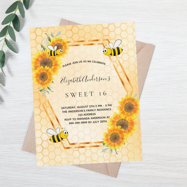 Invitación de verano a los girasoles amarillos dul (Subido por el creador)