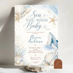 Invitación de verano al océano Sea You Soon Baby