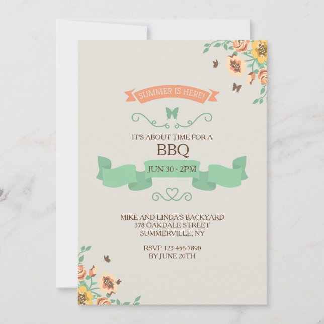 Invitación de Verano Aquí (Anverso)