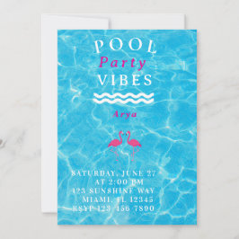 Invitación de verano con ambiente de fiesta en la 