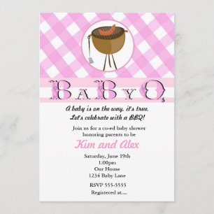 Invitación de verano de BBQ para baby shower de ni