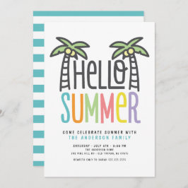 Invitación de verano de Palm Tree Hello