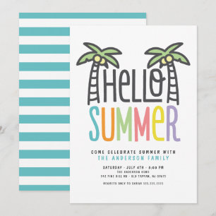 Invitación de verano de Palm Tree Hello