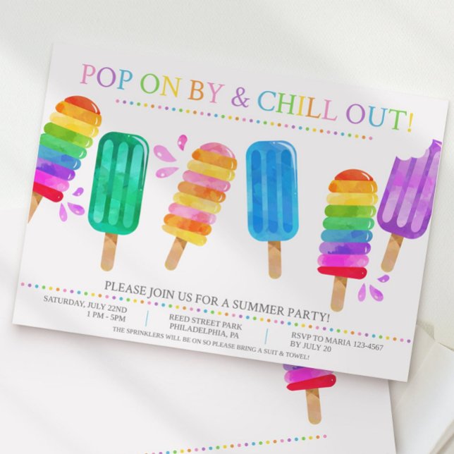 Invitación de verano de Popsicle, fiesta de verano (Subido por el creador)