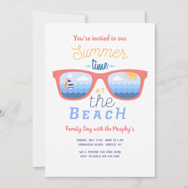Invitación de Verano en la Playa (Anverso)