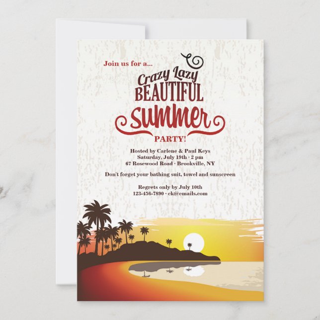 Invitación de verano hermoso (Anverso)