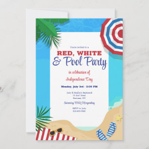 Invitación de verano junto a la piscina