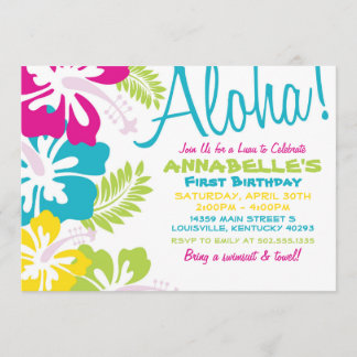 Invitación de verano luau hawaiano