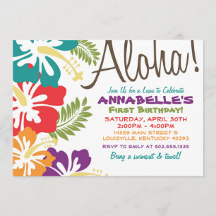 Invitación de verano luau hawaiano