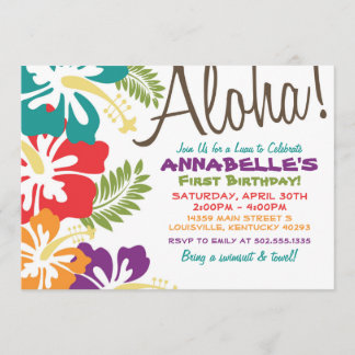Invitación de verano luau hawaiano