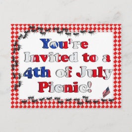 Invitación de verano para la barbacoa del 4 de jul