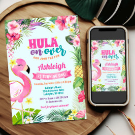 Invitación de verano tropical de cumpleaños de Lua