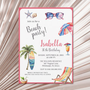 Invitación de verano tropical Fiesta de playa
