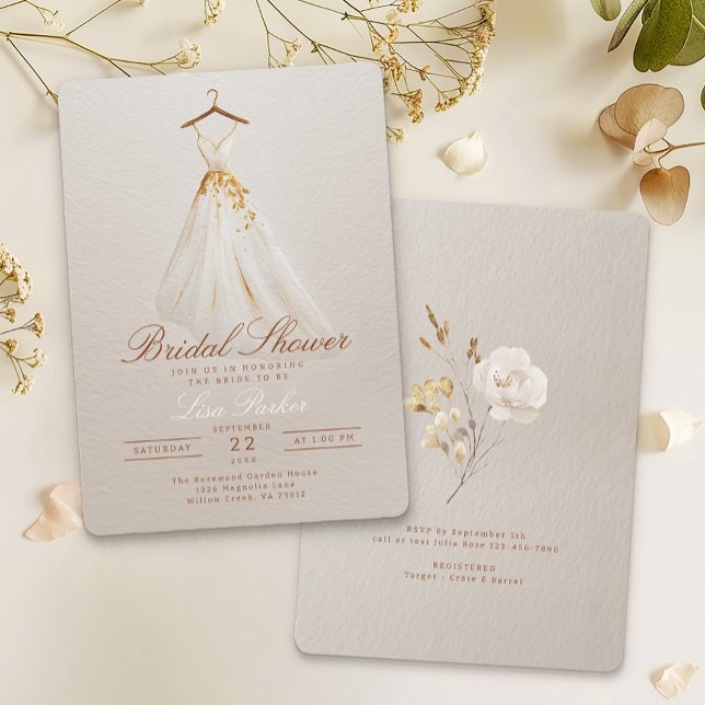 Invitación de vestido de lluvia de novia de otoño  (Bridal Shower Invite)