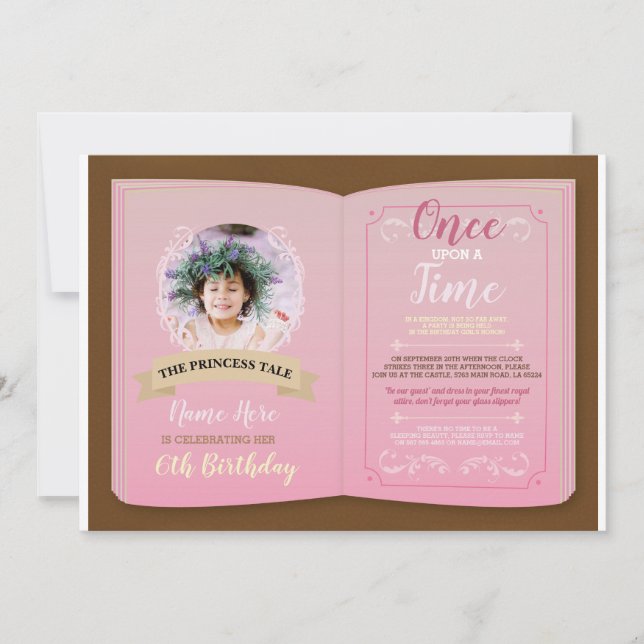 Invitación De Vez En Cuando Foto De Cumpleaños Libro De Histo (Anverso)