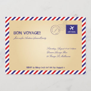 Invitación de viaje/fiesta de despedida