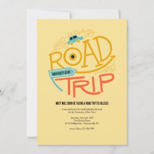 Invitación de viaje por carretera a la universidad