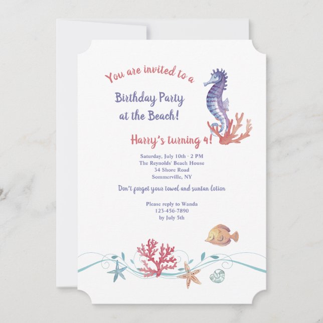 Invitación de vida marina (Anverso)