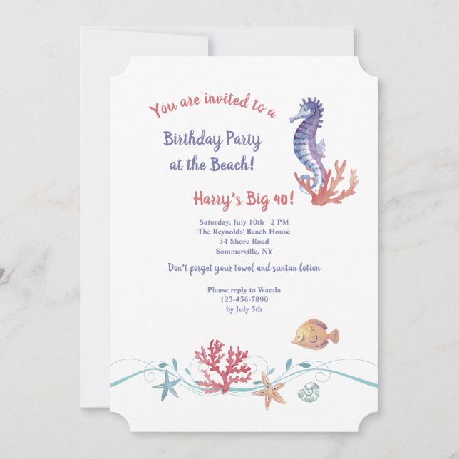 Invitación de vida marina (Anverso)