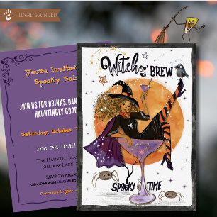 Invitación de Vidrio de Copa de Bruja para Fiesta