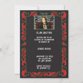 Invitación de vidrio templado Robbie Burns
