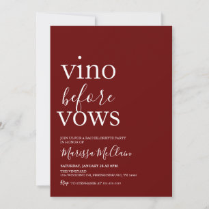 Invitación de vino antes de los votos