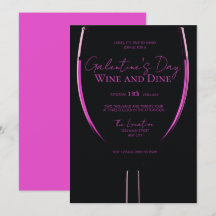 Invitación de vino y vino de Galentine