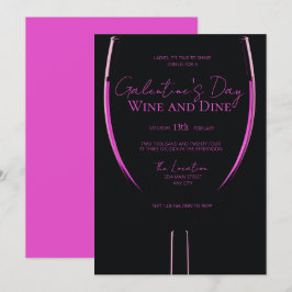 Invitación de vino y vino de Galentine