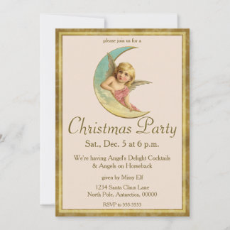 Invitación de Vintage Moon Angel