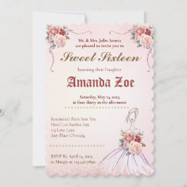 Invitación de Vintange Sweet 16 / Quinceañera