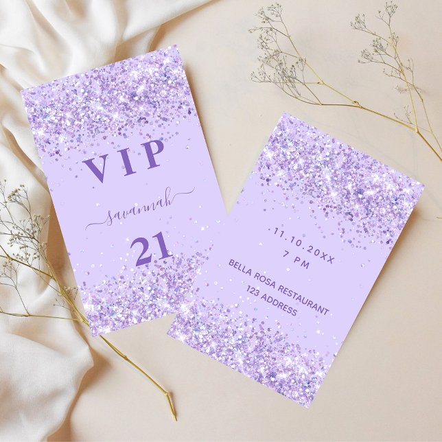 Invitación de vip de baño violeta de cumpleaños (Subido por el creador)