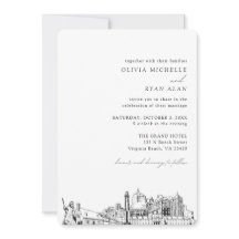 Invitación de Virginia Beach Wedding Elegant Skyli