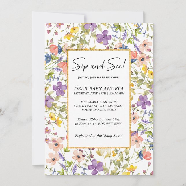 Invitación de Vista y Brindis en Prado de Flores S (Anverso)