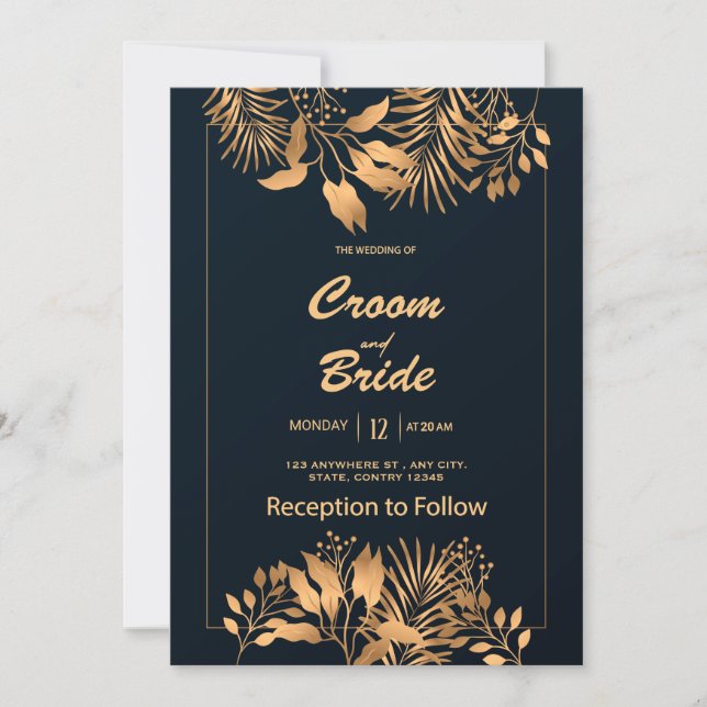 Invitación de viuda negra moderna (Anverso)