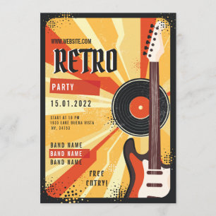 Invitación de volante de fiesta de música retro