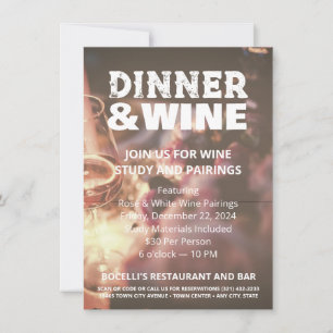 Invitación de Volante de Foto de Cena Rústica y Vi