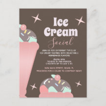 Invitación de Volante de Helado Retro para Social 