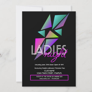 Invitación de Volante Fractal del Bar Ladies Night