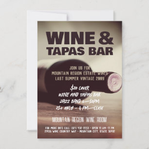 Invitación de Volante Personalizado de Vino y Músi