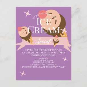 Invitación de Volante Social de Helado Lindo  Mora