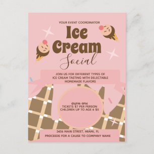 Invitación de Volantes Sociales de Cono de Helado 